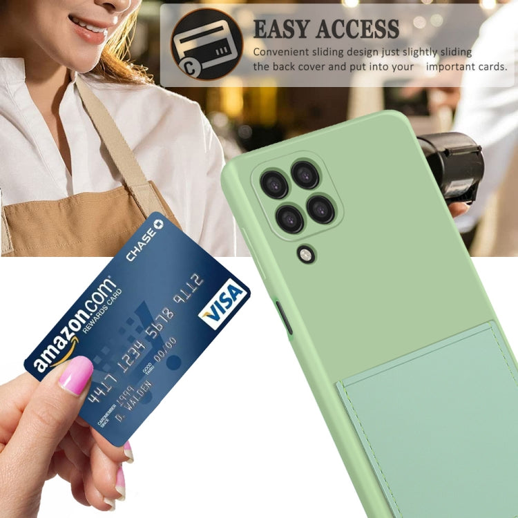 For Samsung Galaxy M33 5G Liquid Silicone Skin Feel Shockproof Phone Case with Card Slot