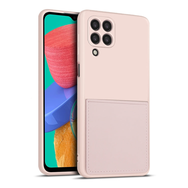 For Samsung Galaxy M33 5G Liquid Silicone Skin Feel Shockproof Phone Case with Card Slot