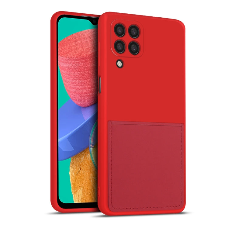 For Samsung Galaxy M33 5G Liquid Silicone Skin Feel Shockproof Phone Case with Card Slot