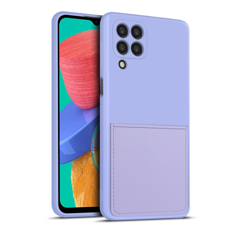For Samsung Galaxy M33 5G Liquid Silicone Skin Feel Shockproof Phone Case with Card Slot
