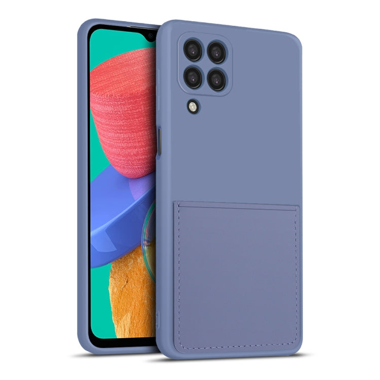 For Samsung Galaxy M33 5G Liquid Silicone Skin Feel Shockproof Phone Case with Card Slot