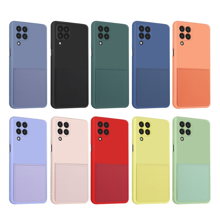 For Samsung Galaxy M33 5G Liquid Silicone Skin Feel Shockproof Phone Case with Card Slot
