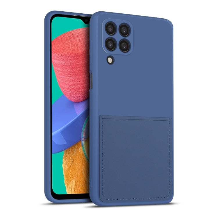 For Samsung Galaxy M33 5G Liquid Silicone Skin Feel Shockproof Phone Case with Card Slot