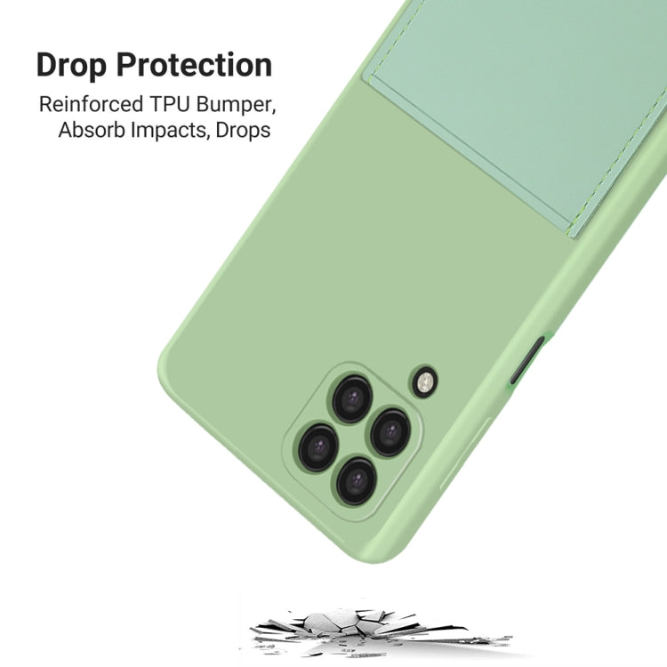 For Samsung Galaxy M33 5G Liquid Silicone Skin Feel Shockproof Phone Case with Card Slot