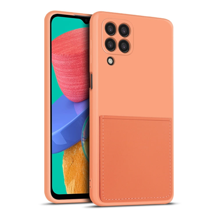 For Samsung Galaxy M33 5G Liquid Silicone Skin Feel Shockproof Phone Case with Card Slot