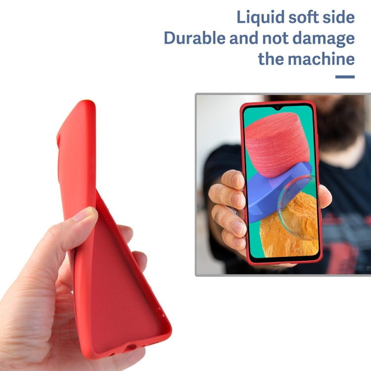 For Samsung Galaxy M33 5G Liquid Silicone Skin Feel Shockproof Phone Case with Card Slot