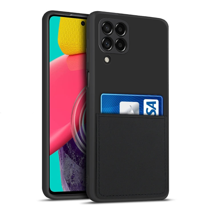 For Samsung Galaxy M53 5G Liquid Silicone Skin Feel Shockproof Phone Case with Card Slot