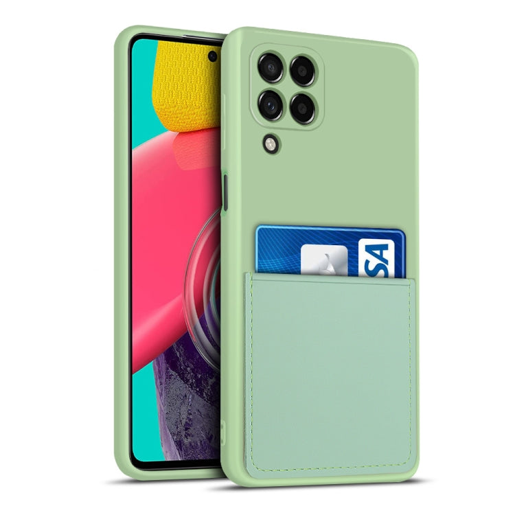 For Samsung Galaxy M53 5G Liquid Silicone Skin Feel Shockproof Phone Case with Card Slot