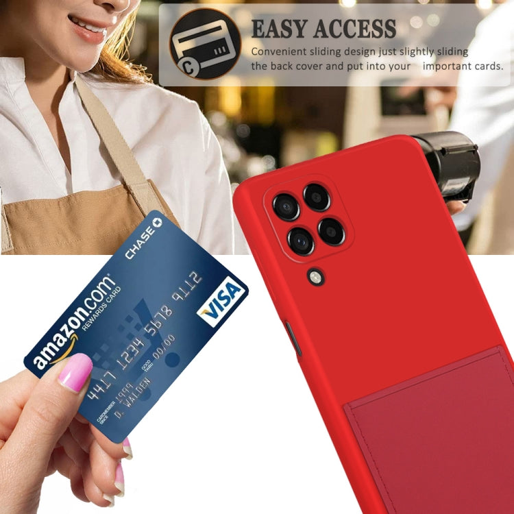 For Samsung Galaxy M53 5G Liquid Silicone Skin Feel Shockproof Phone Case with Card Slot
