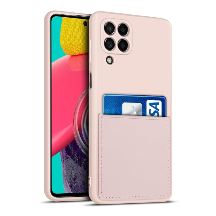 For Samsung Galaxy M53 5G Liquid Silicone Skin Feel Shockproof Phone Case with Card Slot