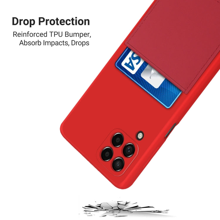For Samsung Galaxy M53 5G Liquid Silicone Skin Feel Shockproof Phone Case with Card Slot