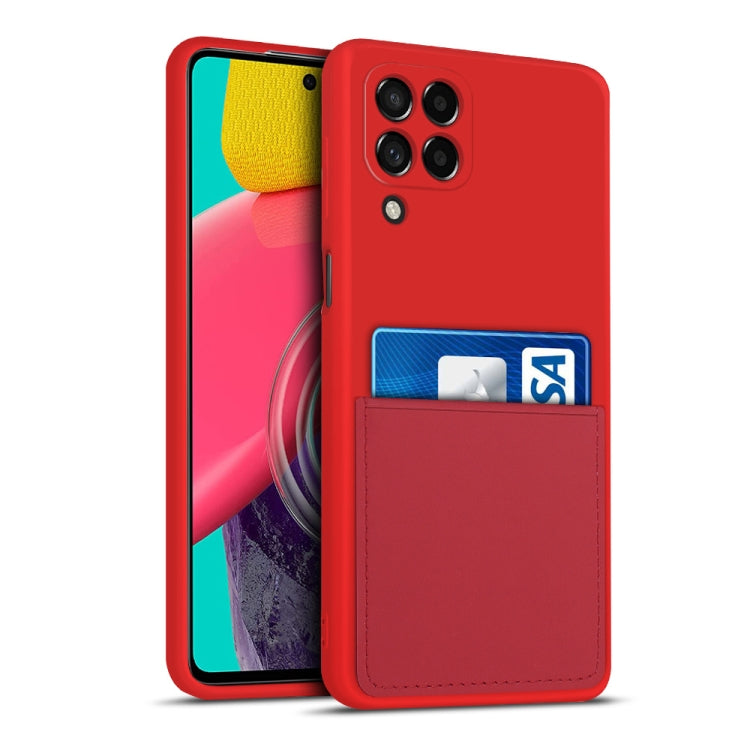 For Samsung Galaxy M53 5G Liquid Silicone Skin Feel Shockproof Phone Case with Card Slot