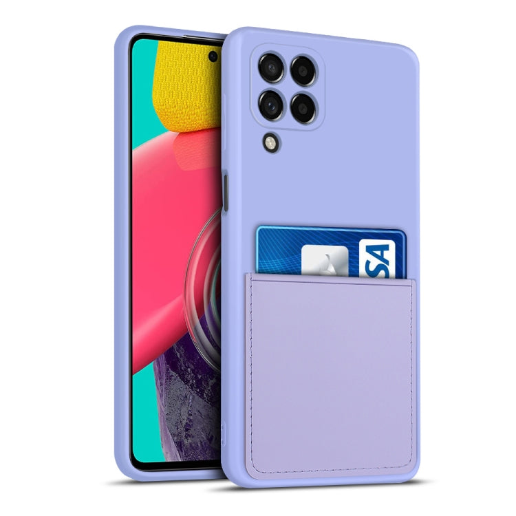 For Samsung Galaxy M53 5G Liquid Silicone Skin Feel Shockproof Phone Case with Card Slot