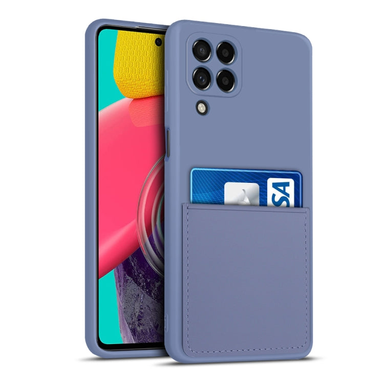 For Samsung Galaxy M53 5G Liquid Silicone Skin Feel Shockproof Phone Case with Card Slot