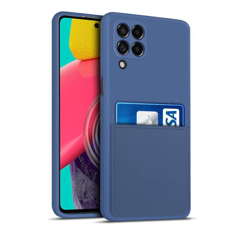 For Samsung Galaxy M53 5G Liquid Silicone Skin Feel Shockproof Phone Case with Card Slot