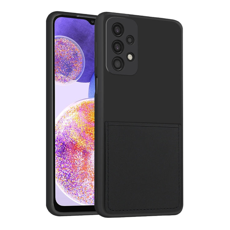 For Samsung Galaxy A23 5G Fine Hole Liquid Silicone Skin Feel Shockproof Phone Case with Card Slot