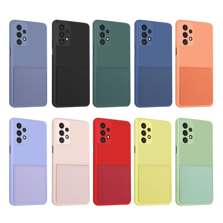 For Samsung Galaxy A23 5G Fine Hole Liquid Silicone Skin Feel Shockproof Phone Case with Card Slot