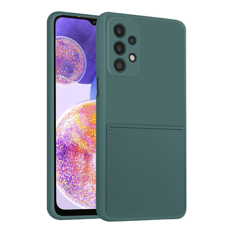 For Samsung Galaxy A23 5G Fine Hole Liquid Silicone Skin Feel Shockproof Phone Case with Card Slot