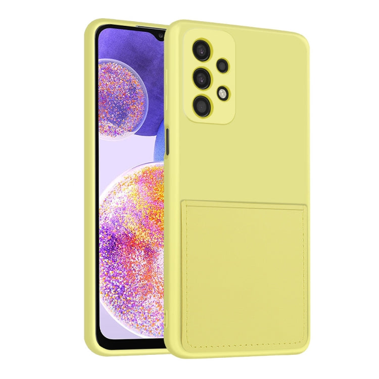 For Samsung Galaxy A23 5G Fine Hole Liquid Silicone Skin Feel Shockproof Phone Case with Card Slot