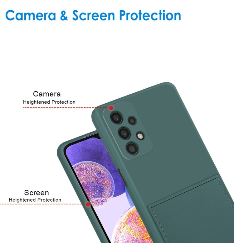 For Samsung Galaxy A23 5G Fine Hole Liquid Silicone Skin Feel Shockproof Phone Case with Card Slot