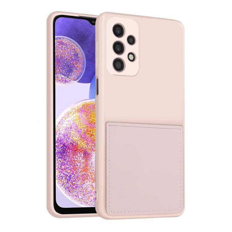 For Samsung Galaxy A23 5G Fine Hole Liquid Silicone Skin Feel Shockproof Phone Case with Card Slot