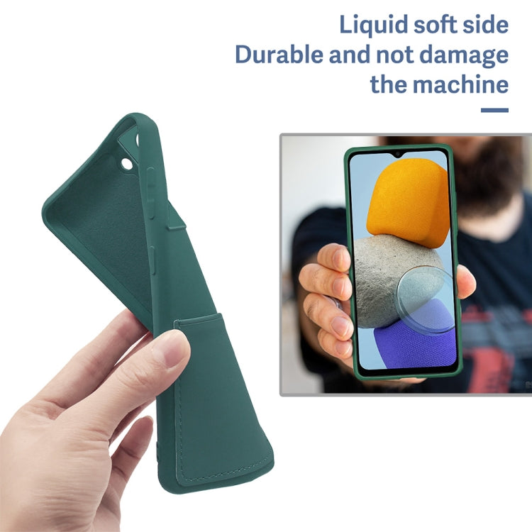 For Samsung Galaxy A23 5G Fine Hole Liquid Silicone Skin Feel Shockproof Phone Case with Card Slot