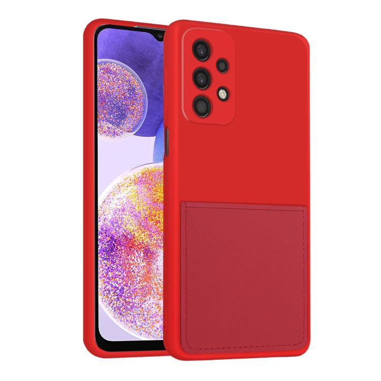 For Samsung Galaxy A23 5G Fine Hole Liquid Silicone Skin Feel Shockproof Phone Case with Card Slot