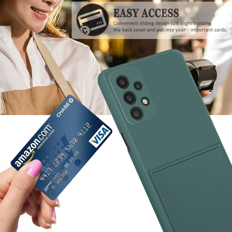 For Samsung Galaxy A23 5G Fine Hole Liquid Silicone Skin Feel Shockproof Phone Case with Card Slot