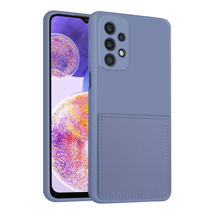 For Samsung Galaxy A23 5G Fine Hole Liquid Silicone Skin Feel Shockproof Phone Case with Card Slot
