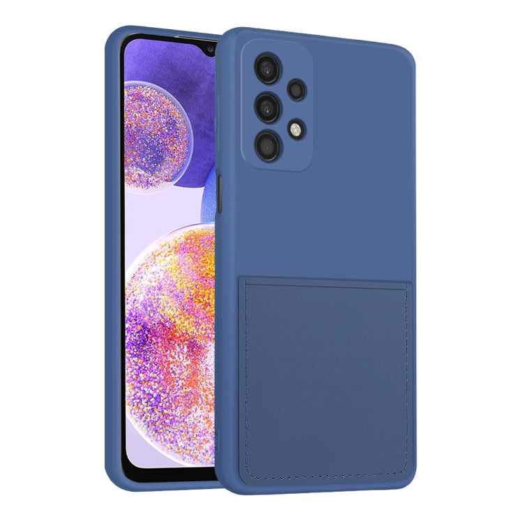 For Samsung Galaxy A23 5G Fine Hole Liquid Silicone Skin Feel Shockproof Phone Case with Card Slot