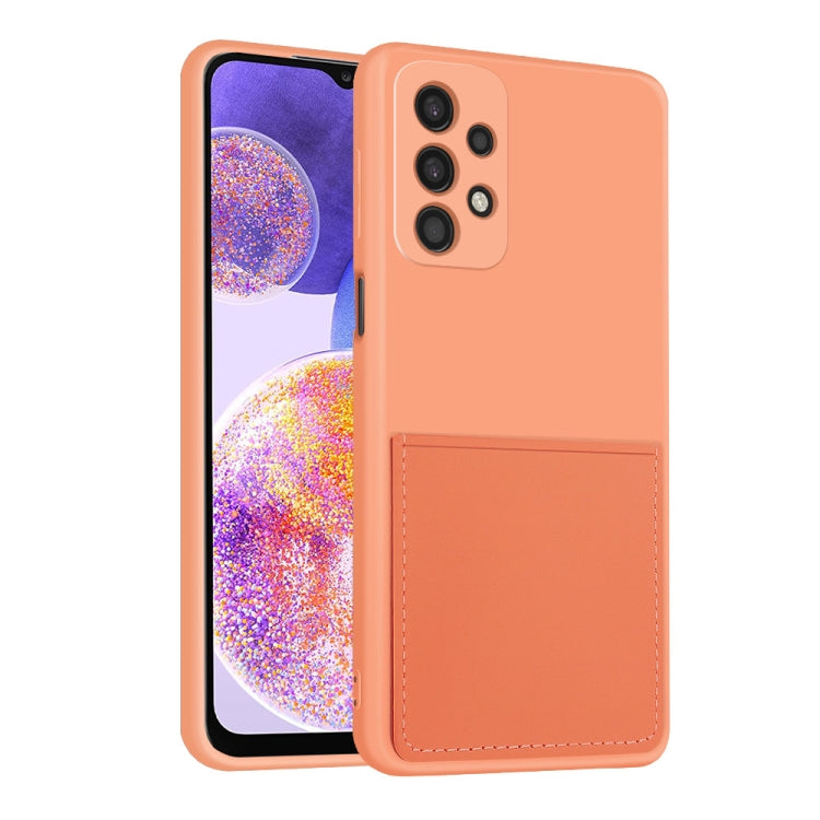 For Samsung Galaxy A23 5G Fine Hole Liquid Silicone Skin Feel Shockproof Phone Case with Card Slot