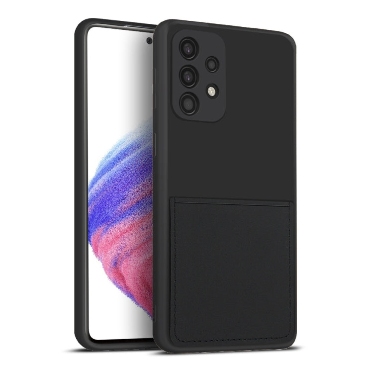 For Samsung Galaxy A53 5G Fine Hole Liquid Silicone Skin Feel Shockproof Phone Case with Card Slot