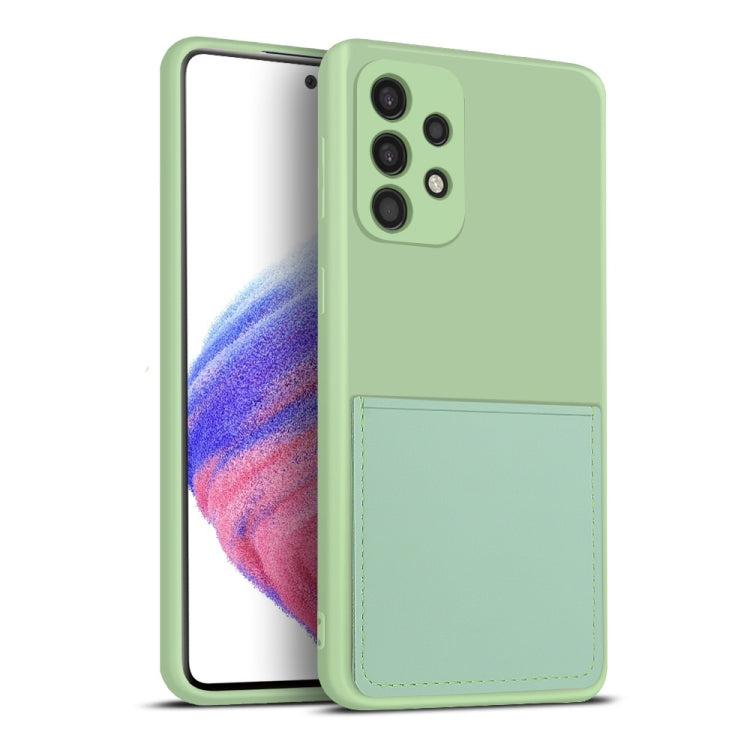 For Samsung Galaxy A53 5G Fine Hole Liquid Silicone Skin Feel Shockproof Phone Case with Card Slot