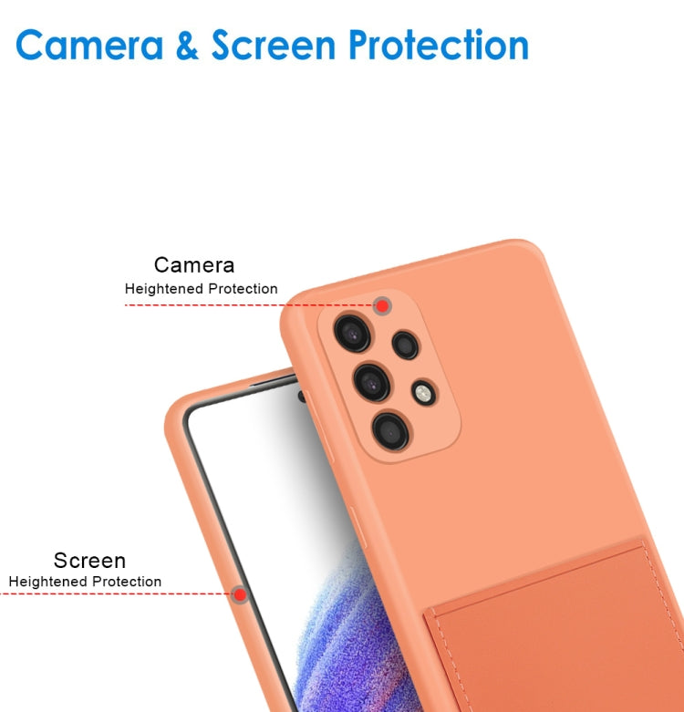 For Samsung Galaxy A53 5G Fine Hole Liquid Silicone Skin Feel Shockproof Phone Case with Card Slot