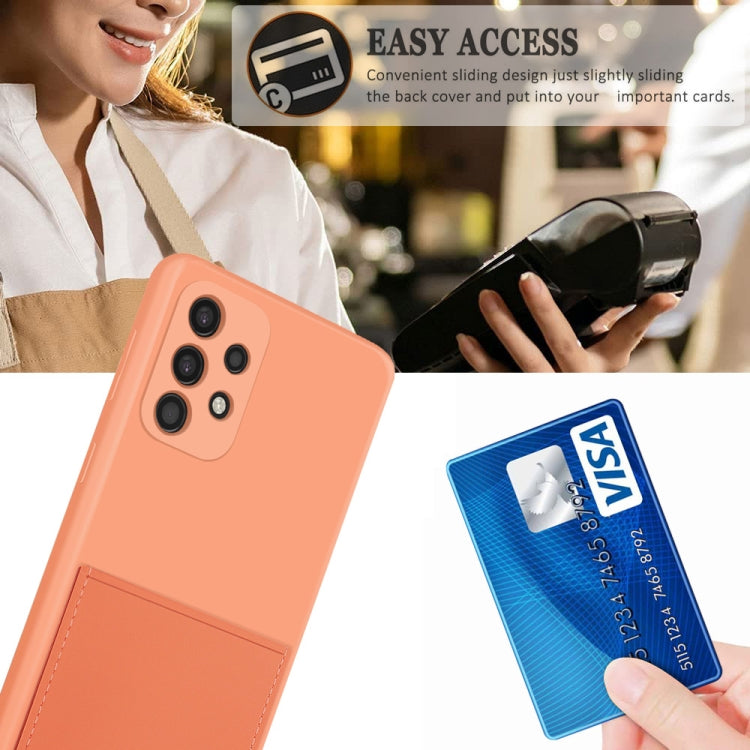 For Samsung Galaxy A53 5G Fine Hole Liquid Silicone Skin Feel Shockproof Phone Case with Card Slot