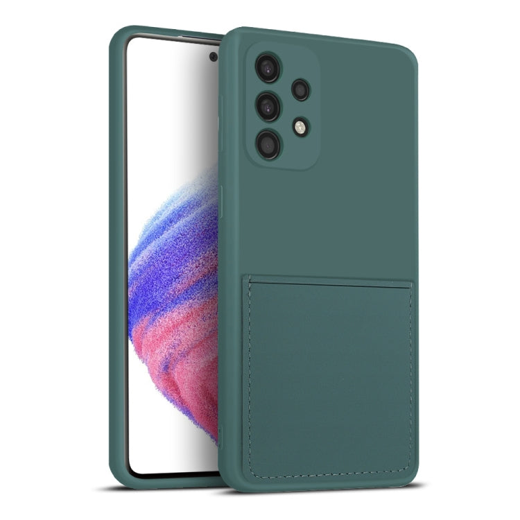 For Samsung Galaxy A53 5G Fine Hole Liquid Silicone Skin Feel Shockproof Phone Case with Card Slot