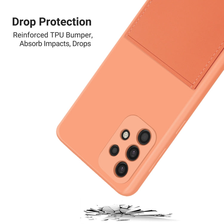 For Samsung Galaxy A53 5G Fine Hole Liquid Silicone Skin Feel Shockproof Phone Case with Card Slot