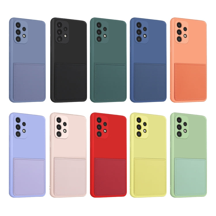 For Samsung Galaxy A53 5G Fine Hole Liquid Silicone Skin Feel Shockproof Phone Case with Card Slot