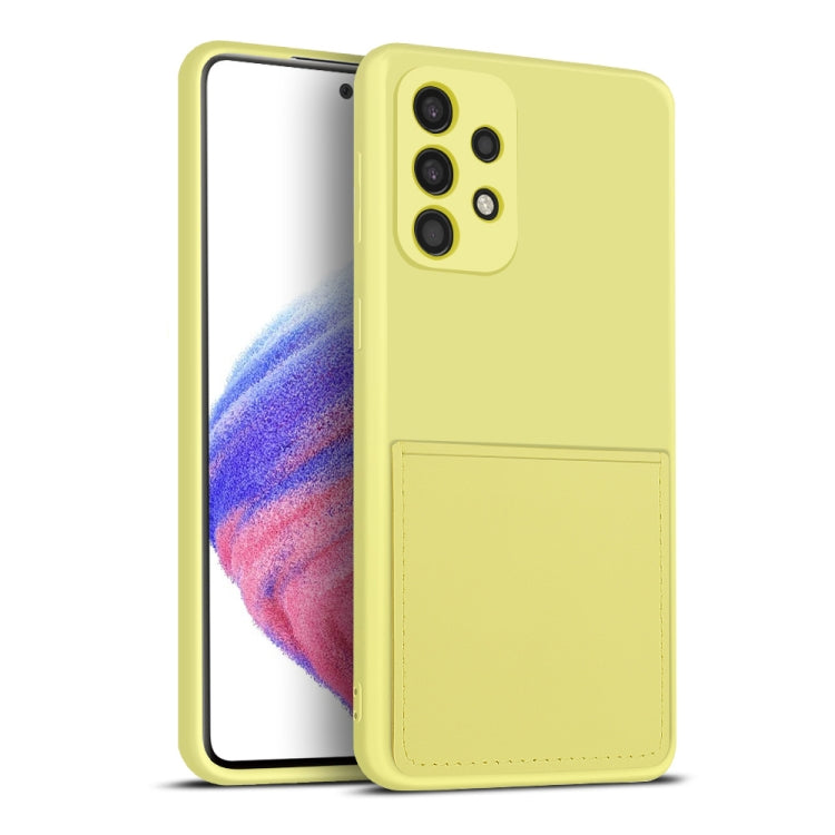 For Samsung Galaxy A53 5G Fine Hole Liquid Silicone Skin Feel Shockproof Phone Case with Card Slot