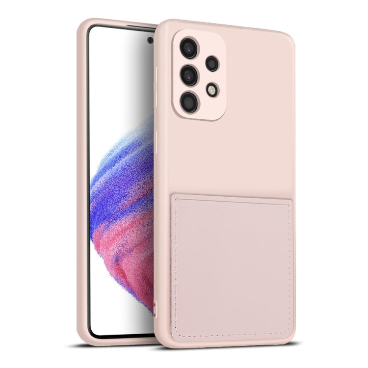 For Samsung Galaxy A53 5G Fine Hole Liquid Silicone Skin Feel Shockproof Phone Case with Card Slot