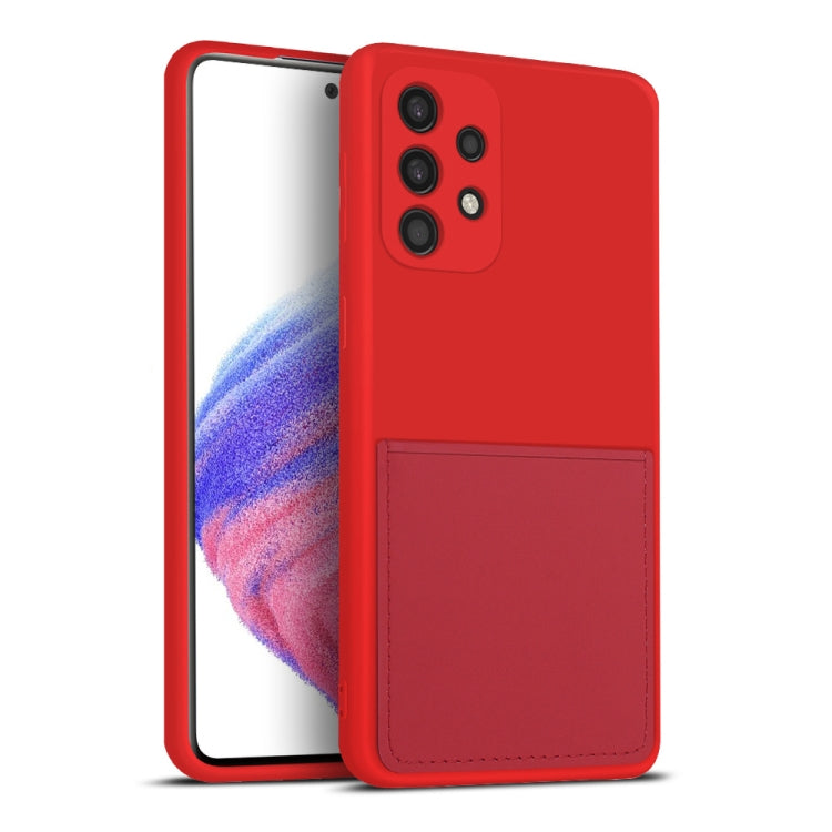 For Samsung Galaxy A53 5G Fine Hole Liquid Silicone Skin Feel Shockproof Phone Case with Card Slot