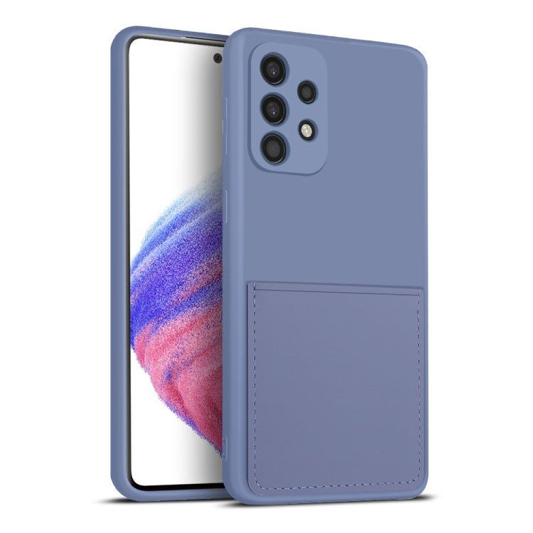 For Samsung Galaxy A53 5G Fine Hole Liquid Silicone Skin Feel Shockproof Phone Case with Card Slot
