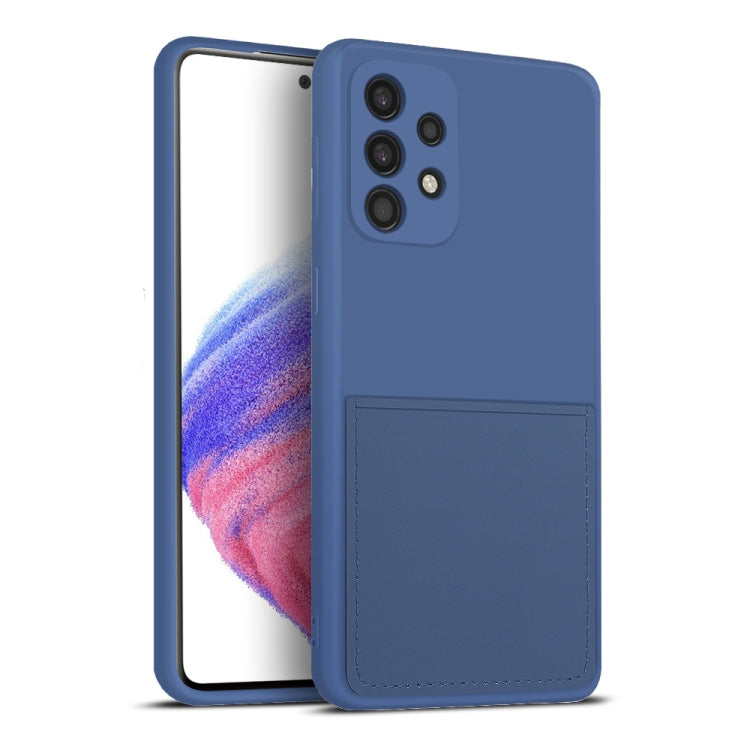For Samsung Galaxy A53 5G Fine Hole Liquid Silicone Skin Feel Shockproof Phone Case with Card Slot