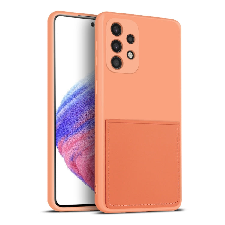 For Samsung Galaxy A53 5G Fine Hole Liquid Silicone Skin Feel Shockproof Phone Case with Card Slot