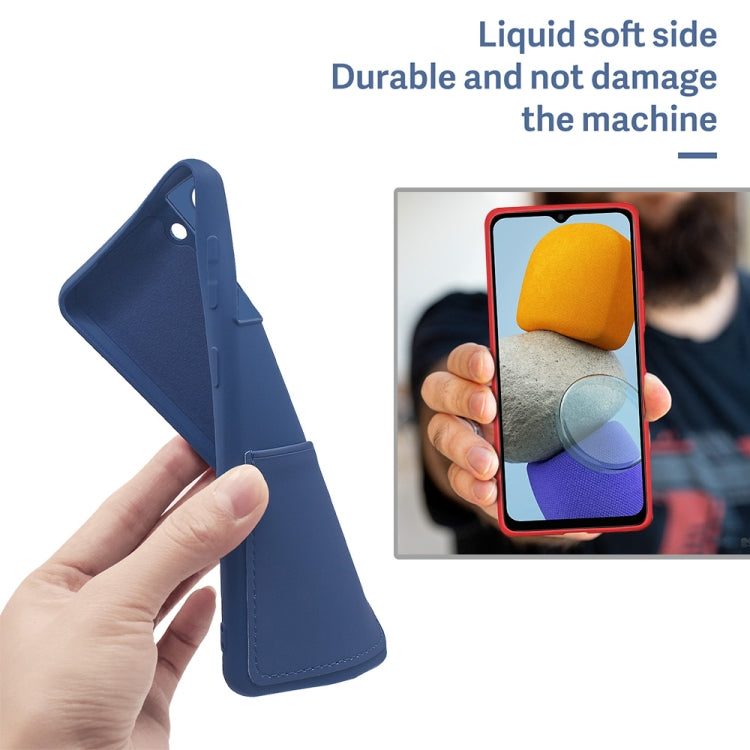 For Samsung Galaxy M23 5G Fine Hole Liquid Silicone Skin Feel Shockproof Phone Case with Card Slot