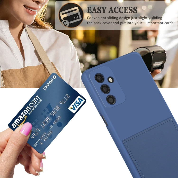 For Samsung Galaxy M23 5G Fine Hole Liquid Silicone Skin Feel Shockproof Phone Case with Card Slot