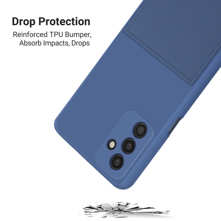 For Samsung Galaxy M23 5G Fine Hole Liquid Silicone Skin Feel Shockproof Phone Case with Card Slot