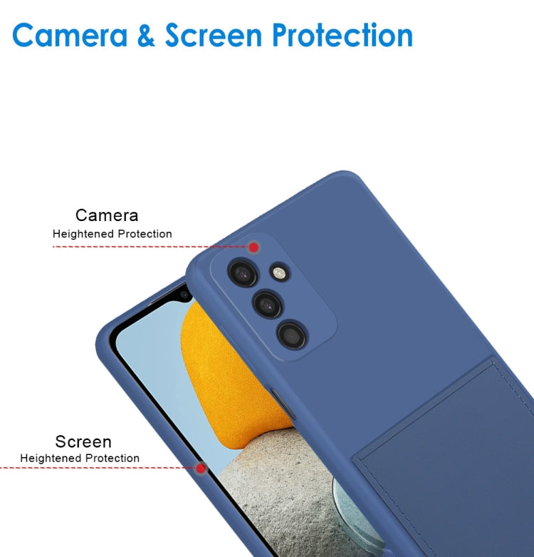 For Samsung Galaxy M23 5G Fine Hole Liquid Silicone Skin Feel Shockproof Phone Case with Card Slot
