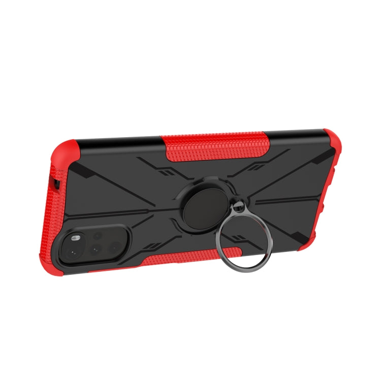 For Motorola Moto G22 Armor Bear Shockproof PC + TPU Phone Case with Ring