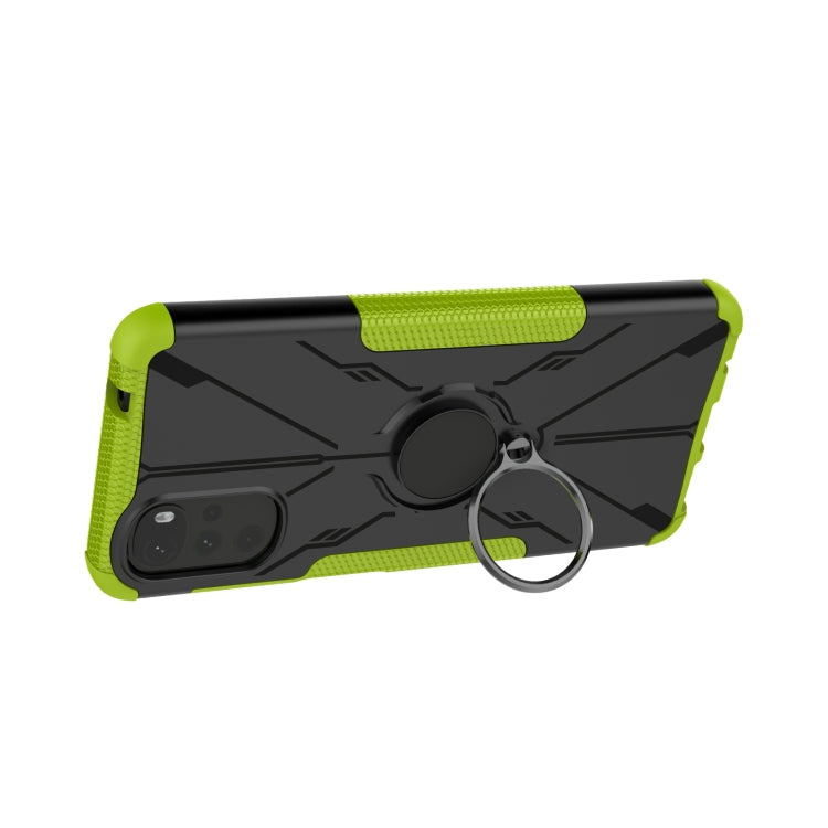 For Motorola Moto G22 Armor Bear Shockproof PC + TPU Phone Case with Ring